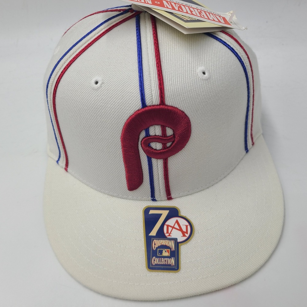 Vintage Philadelphia Phillies Hat Fitted 7 American Needle White Red MLB Fightin